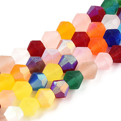 Imitate Austrian Crystal Bicone Frosted Glass Beads Strands GLAA-F029-TM4mm-A29-1