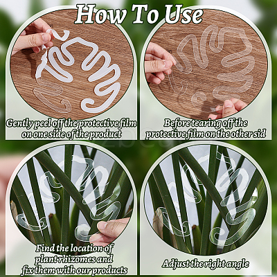 Leaf Shape Acrylic Plant Growth Fixator DIY-WH0430-933B-1