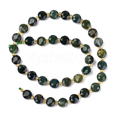 Natural Moss Agate Beads Strands G-C116-A15-02-1
