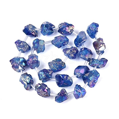 Dyed Electroplate Raw Rough Natural Amethyst Beads Strands G-Q610-05A-1
