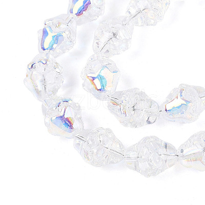 Electroplate Transparent Glass Beads Strands EGLA-N020-03A-1