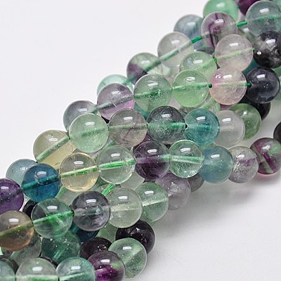Natural Fluorite Beads Strands G-E112-4mm-18-1