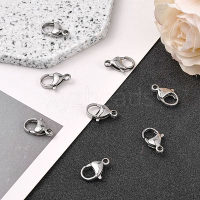 Tarnish Resistant Polished 304 Stainless Steel Lobster Claw Clasps STAS-R072-08A-1