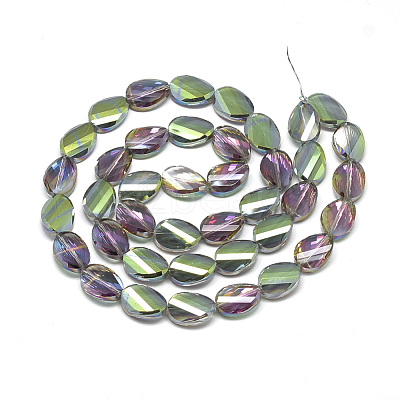 Electroplate Glass Beads Strands EGLA-S161-M-1