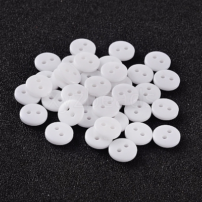 2-Hole Flat Round Resin Sewing Buttons for Costume Design BUTT-E119-24L-19-1