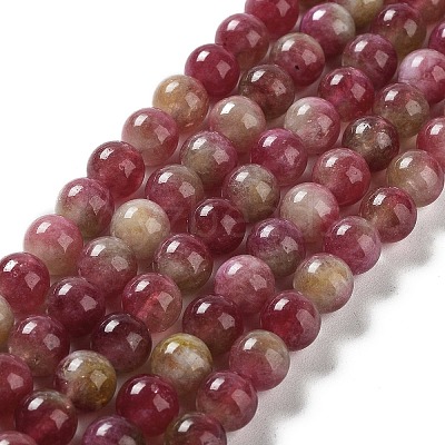 Natural Jade Imitation Watermelon Tourmaline Beads Strands G-NH0006-A01-02-1-1