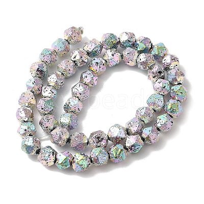 Blaking Painted Natural Lava Rock Beads Strands G-B086-A01-01A-1