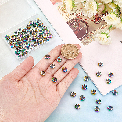 60Pcs Ion Plating(IP) 201 Stainless Steel Beads STAS-PH0004-42-1