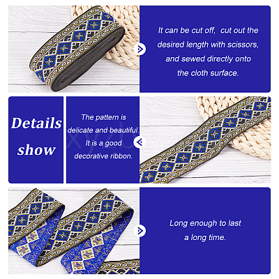 Ethnic Style Embroidery Polyester Ribbons OCOR-WH0060-56B-1