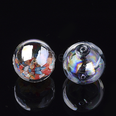 Handmade Blown Glass Globe Beads X-DH017J-1-18mm-AB-1
