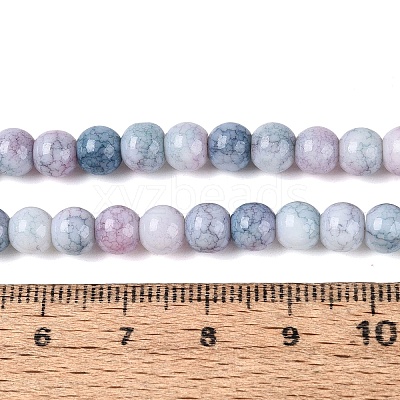 Ombre Effect Opaque Crackle Glass Beads Strands GLAA-Q106-01A-A02-1