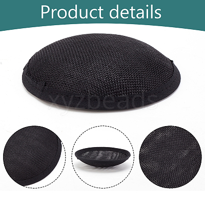 4Pcs 4 Colors Imitation Hemp Round Fascinator Hat Base for Millinery AJEW-BC0007-36-1