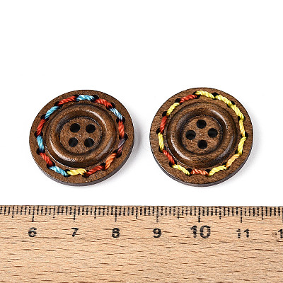 Round 4-holeButtons with Colorful Thread Wrapped NNA0Z51-1