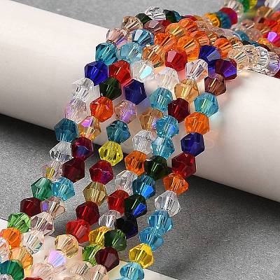 Transparent Electroplate Glass Beads Strands GLAA-F029-4mm-D29-1