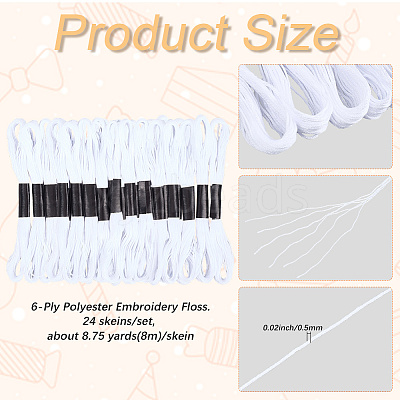 Polyester Embroidery Threads for Cross Stitch SENE-CY0001-07B-01-1
