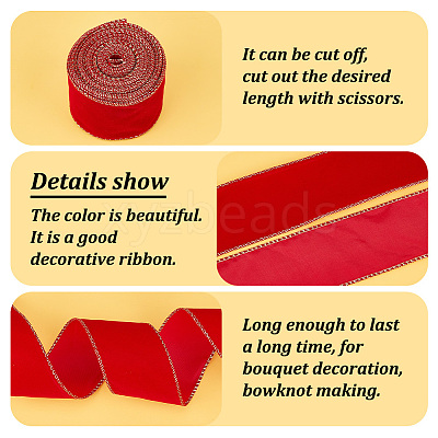 10 Yards Single Face Velvet Ribbon OCOR-WH0092-39B-1