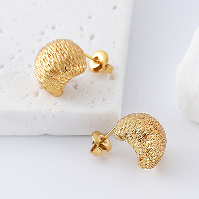304 Stainless Steel C-Shaped Stud Earrings for Women RS8571-1