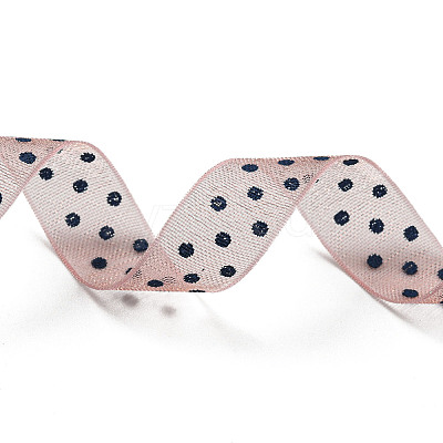 100 Yards Polka Dot Print Nylon Ribbons OCOR-G014-01C-1
