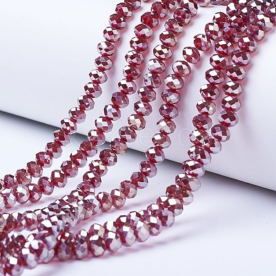 Electroplate Glass Beads Strands EGLA-A034-T4mm-C07-1