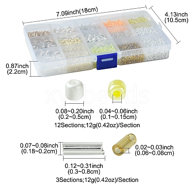 DIY Round Glass Beads Bracelets Making Kits SEED-FS0001-34-1