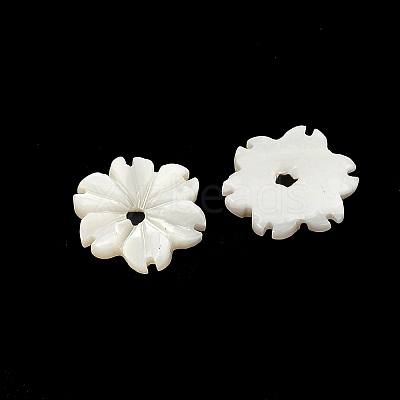 Natural Trochus Shell Flower Charms SHEL-K006-46B-1