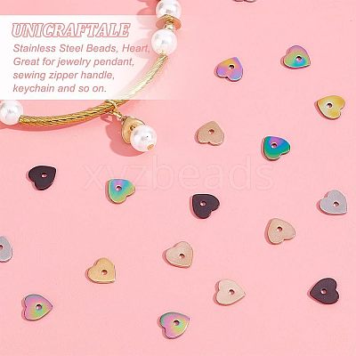60Pcs 5 Colors 304 Stainless Steel Beads STAS-UN0039-53-1