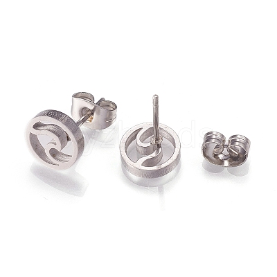 Tarnish Resistant 304 Stainless Steel Stud Earrings X-EJEW-N045-01P-1