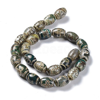 Tibetan Style dZi Beads Strands TDZI-E005-01J-1