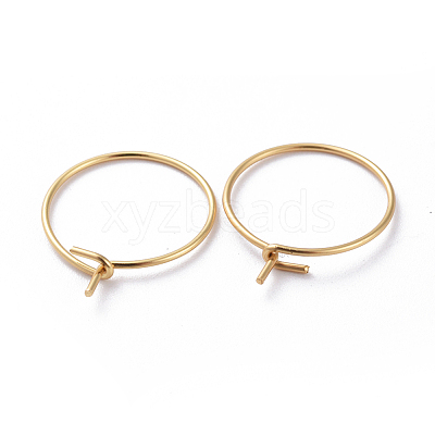 316 Surgical Stainless Steel Hoop Earrings Findings STAS-K146-039-35mm-G-1