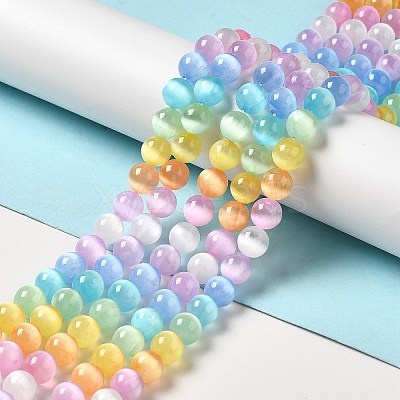 Natural Selenite Beads Strands G-P493-01A-1