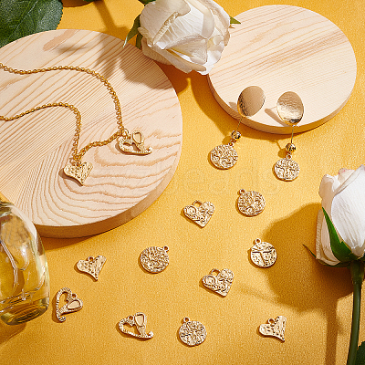 24Pcs 6 Style Alloy Pendants FIND-BC0001-97-1