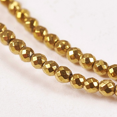 Electroplate Non-magnetic Synthetic Hematite Beads Strands G-J169B-2mm-04-1