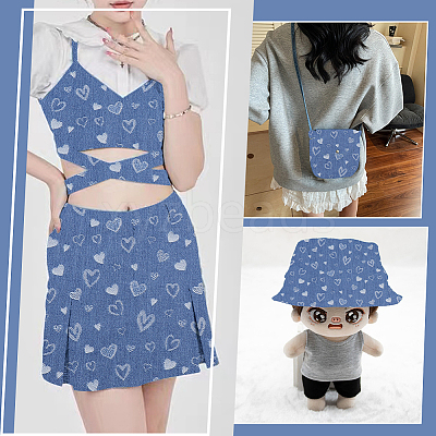 Cotton Denim Fabric DIY-WH0504-872A-1