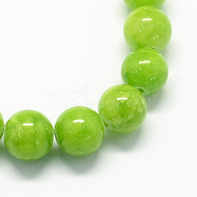 Natural Dyed Yellow Jade Gemstone Bead Strands X-G-R271-8mm-Y12-1