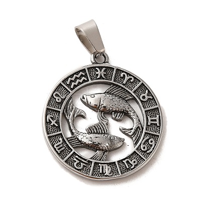 304 Stainless Steel Pendants STAS-C084-01B-AS-1