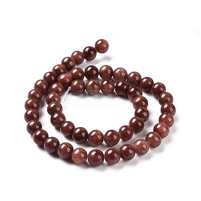 Natural Mashan Jade Round Beads Strands G-D263-8mm-XS05-1