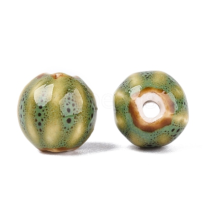 Vintage Porcelain Corrugated Beads PORC-N013-11E-1