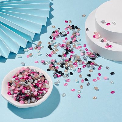 ABS Plastic Imitation Pearl Cabochons SACR-R755-6x4mm-ZM-1