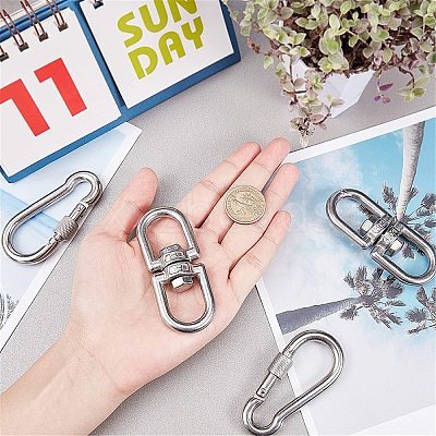 304 Stainless Steel Double Eye Swivel Clasps STAS-NB0004-28P-1