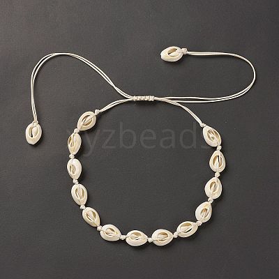 Natural Shell Beaded Necklace NJEW-E094-01B-1