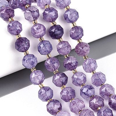 Ombre Effect Dyed Transparent Crackle Glass Beads Strands GLAA-Q111-10MM-03-1
