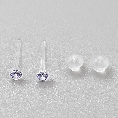 Resin Stud Earring Finding RESI-WH20001-08B-1