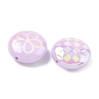 2Pcs UV Plating Acrylic Beads FIND-C067-03G-1