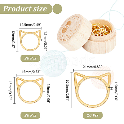 60Pcs 3 Styles Alloy Pendants FIND-GA0003-33G-1