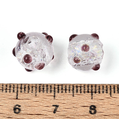 Handmade Foil Lampwork Beads Strands FOIL-T008-02B-1