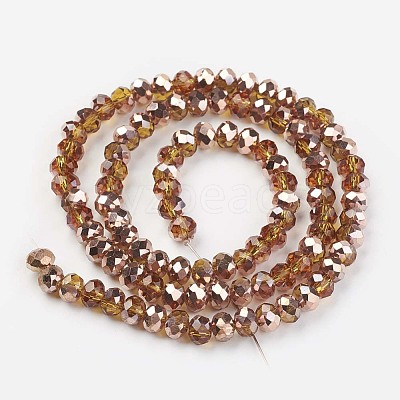 Electroplate Transparent Glass Beads Strands EGLA-A034-T3mm-N07-1