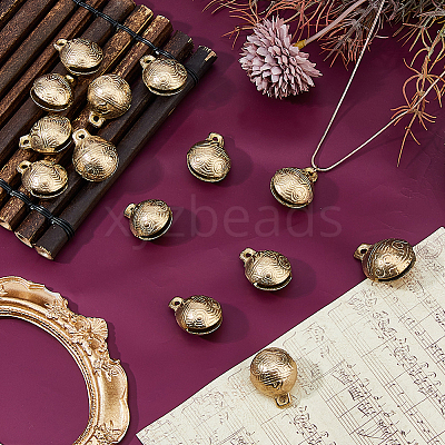 Brass Bell Pendants KKB-FH0001-01B-1