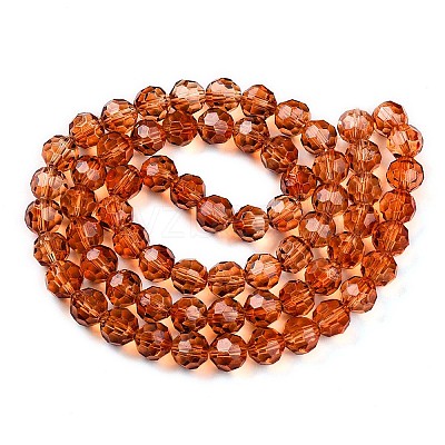 Baking Paint Transparent Glass Beads Strands X-DGLA-A035-T8mm-A04-1