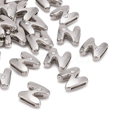 Letter Slider Beads for Watch Band Bracelet Making X-ALRI-O012-N-NR-1