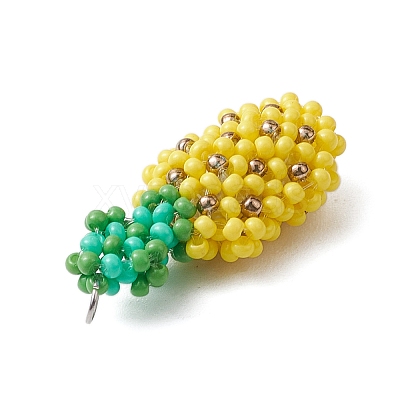 Seed Beads Beaded Charms PALLOY-MZ00338-1
